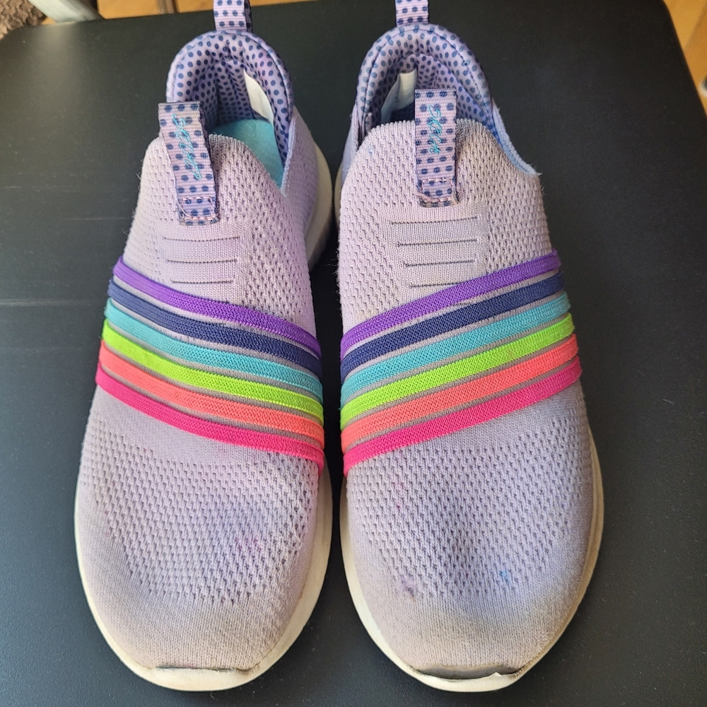 Skechers Kids Purple Rainbow Slip-On Sneakers